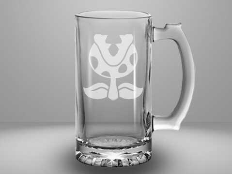 Etched 13oz glass mini stein - Plant
