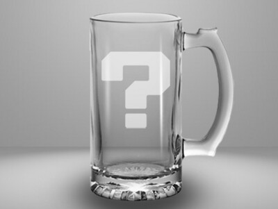 Etched 13oz glass mini stein - Question Mark