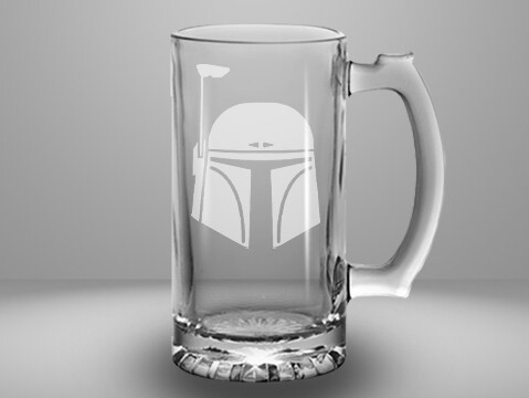 Etched 13oz glass mini stein - Bounty Hunter