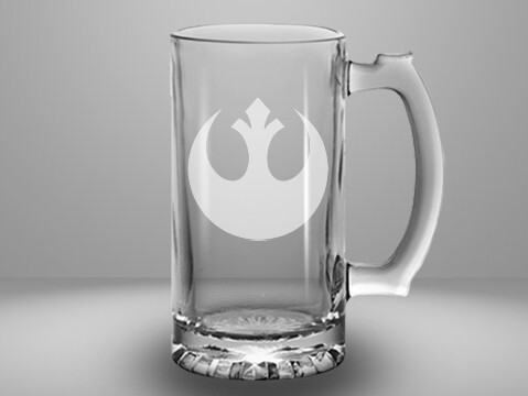 Etched 26oz glass stein - Rebel