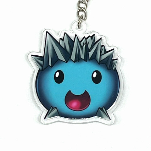 Rock slime acrylic charm keychain, zipper clip