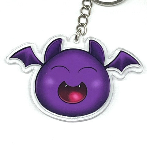 Bat slime acrylic charm keychain, zipper clip