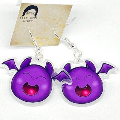 Bat slime acrylic charm earrings