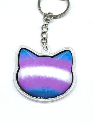 Transgender acrylic charm keychain, zipper clip