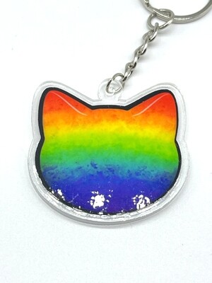 Pride acrylic charm keychain, zipper clip