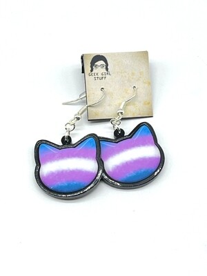 Transgender acrylic charm earrings