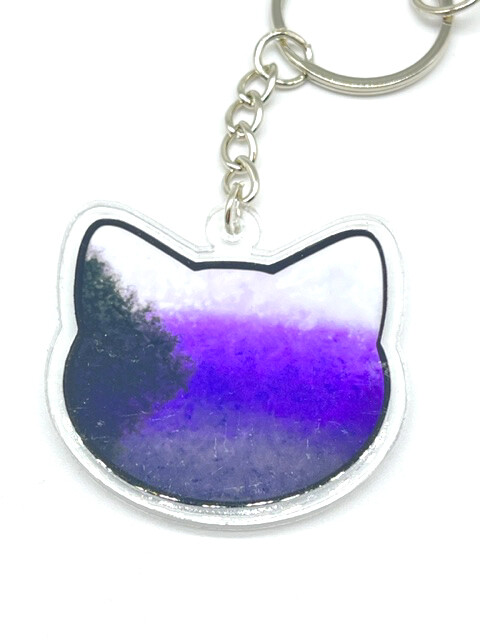 Demisexual acrylic charm keychain, zipper clip