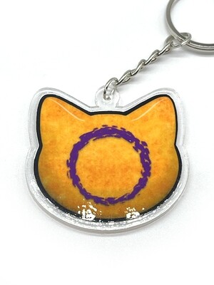 Intersex acrylic charm keychain, zipper clip