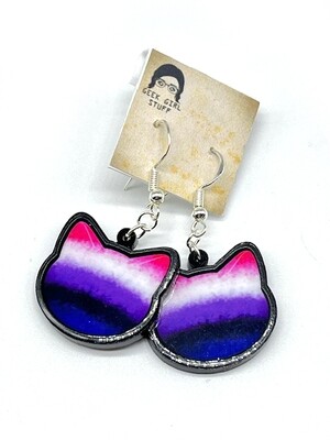 Gender Fluid acrylic charm earrings