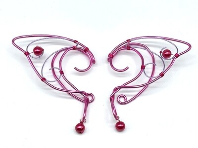 Elf Ear Cuff - Dual-tone Pink with Pink Beads