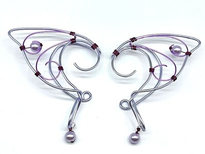 Elf Ear Cuff - Dual-tone Lavender with Lavender Beads