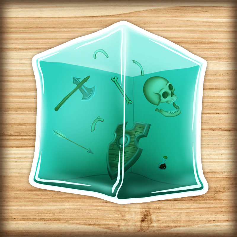 Waterproof sticker - Jelly the Gelatinous Cube