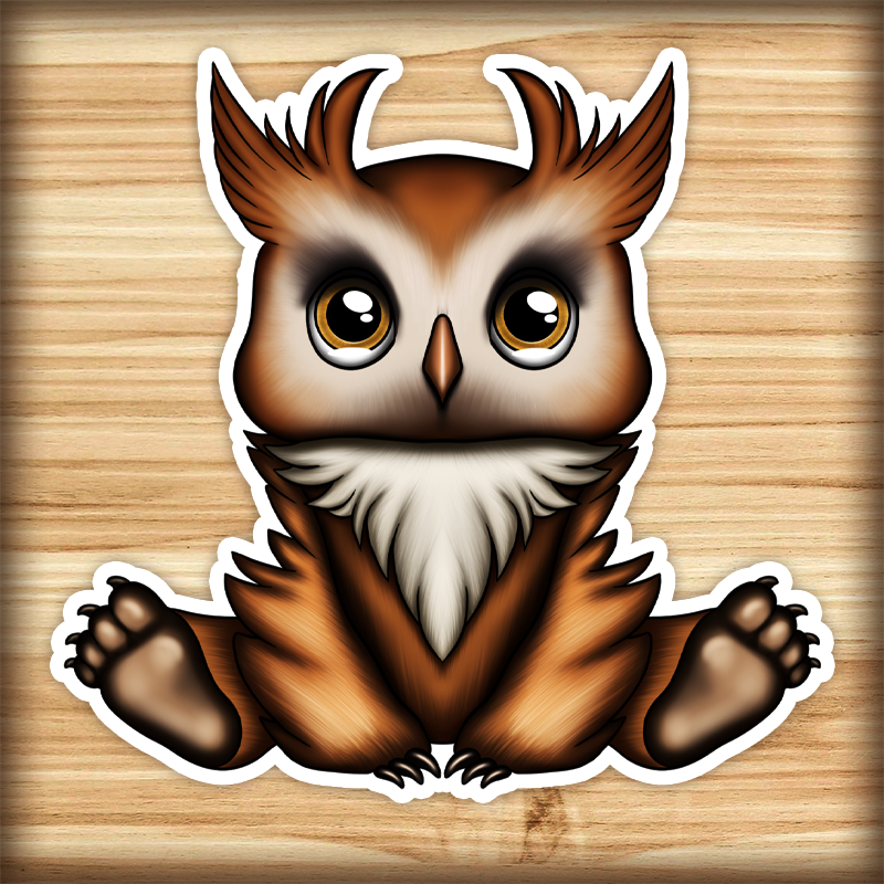 Waterproof sticker - Skittles the Owlbear