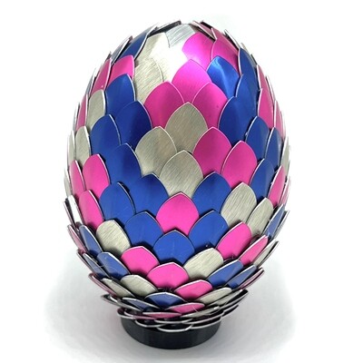 Dragon Egg - Pink, Silver, and Blue