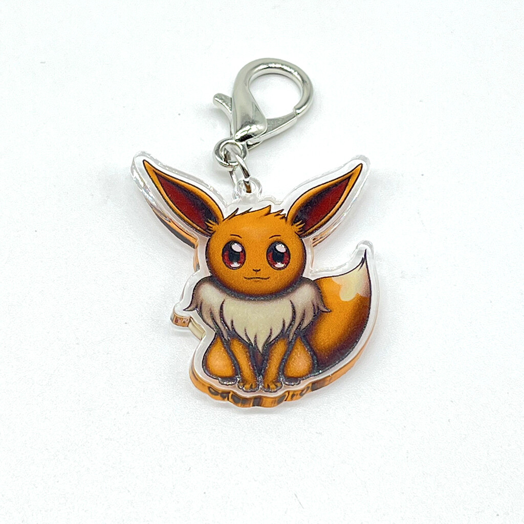 Acrylic Lanyard Charm - Fox Pet
