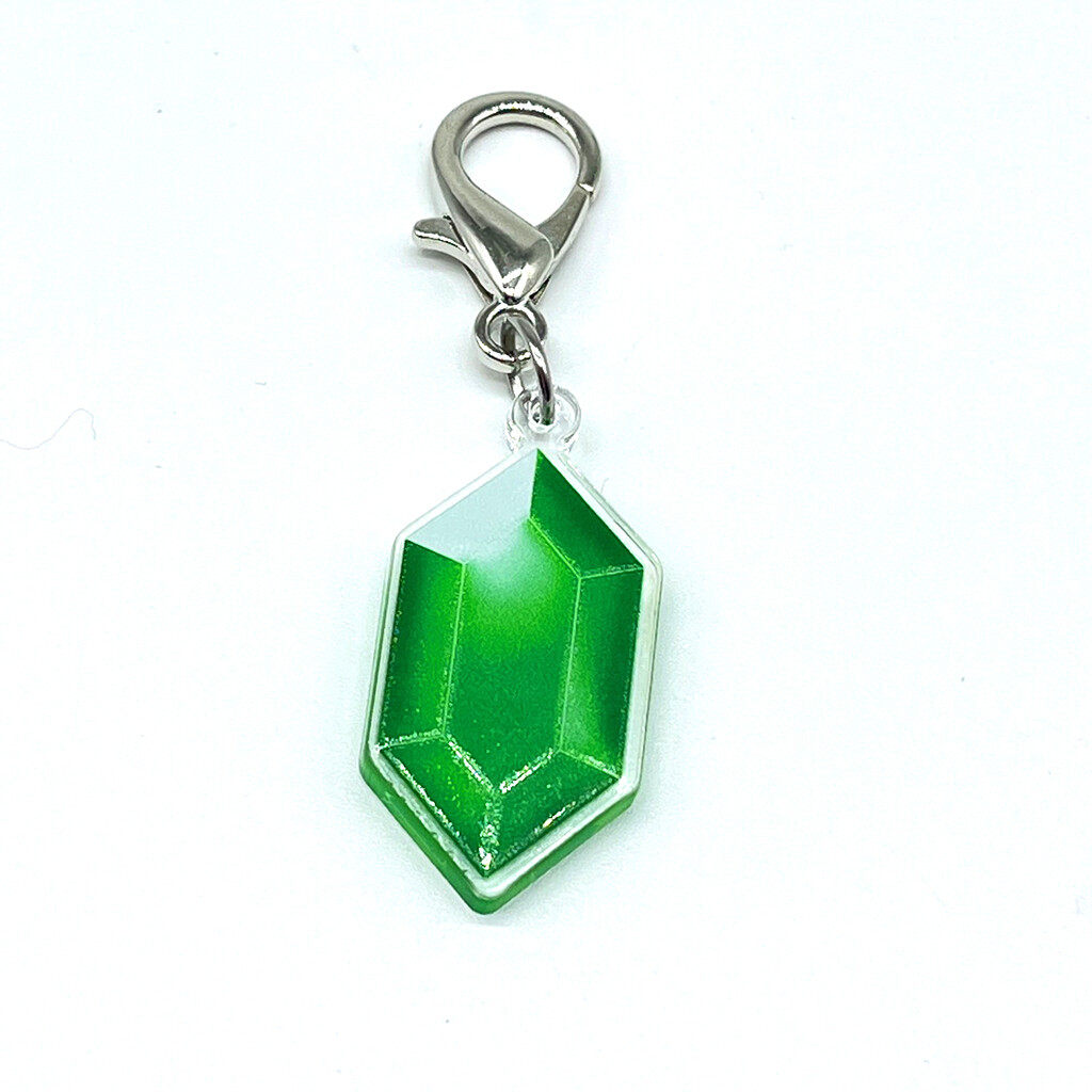 Acrylic Lanyard Charm - Green Rupee