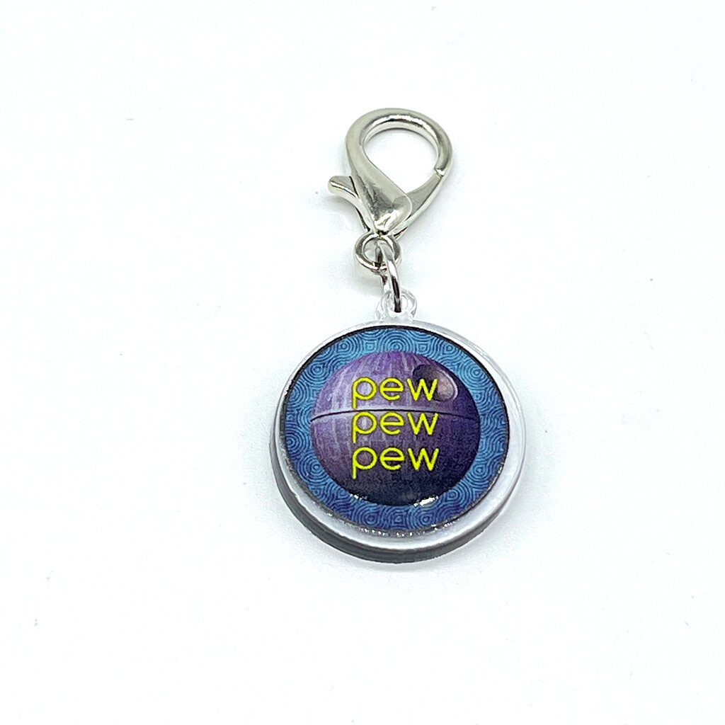 Acrylic Lanyard Charm - Pew Pew Pew