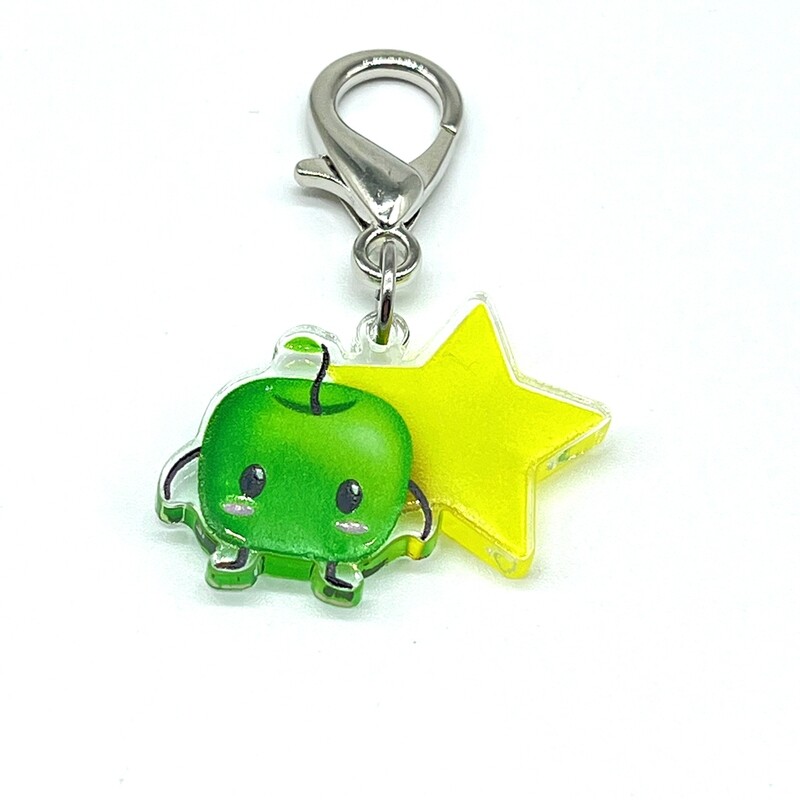 Acrylic Lanyard Charm - Green Forest Spirit