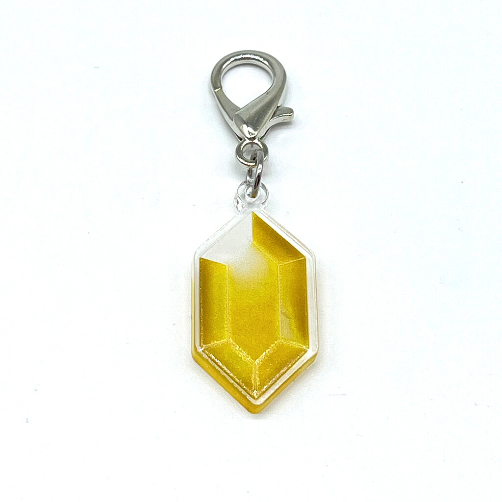 Acrylic Lanyard Charm - Yellow Rupee