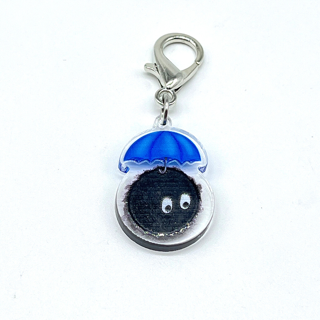 Acrylic Lanyard Charm - Umbrella Soot