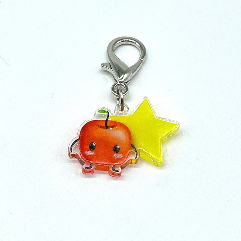Acrylic Lanyard Charm - Orange Forest Spirit