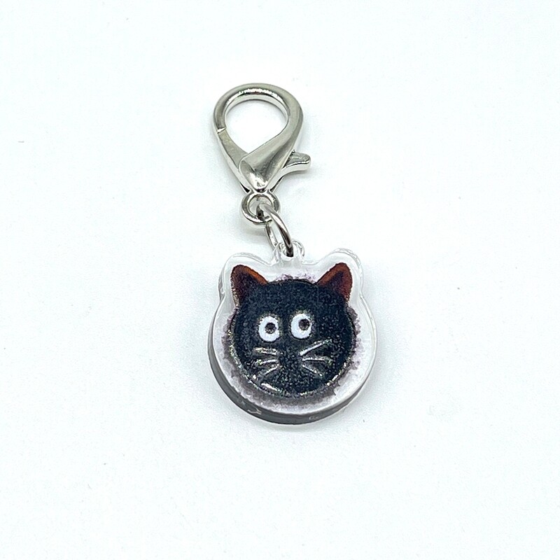 Acrylic Lanyard Charm - Cat Soot