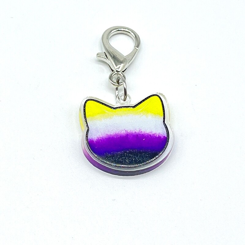 Acrylic Lanyard Charm - Non-Binary Pride