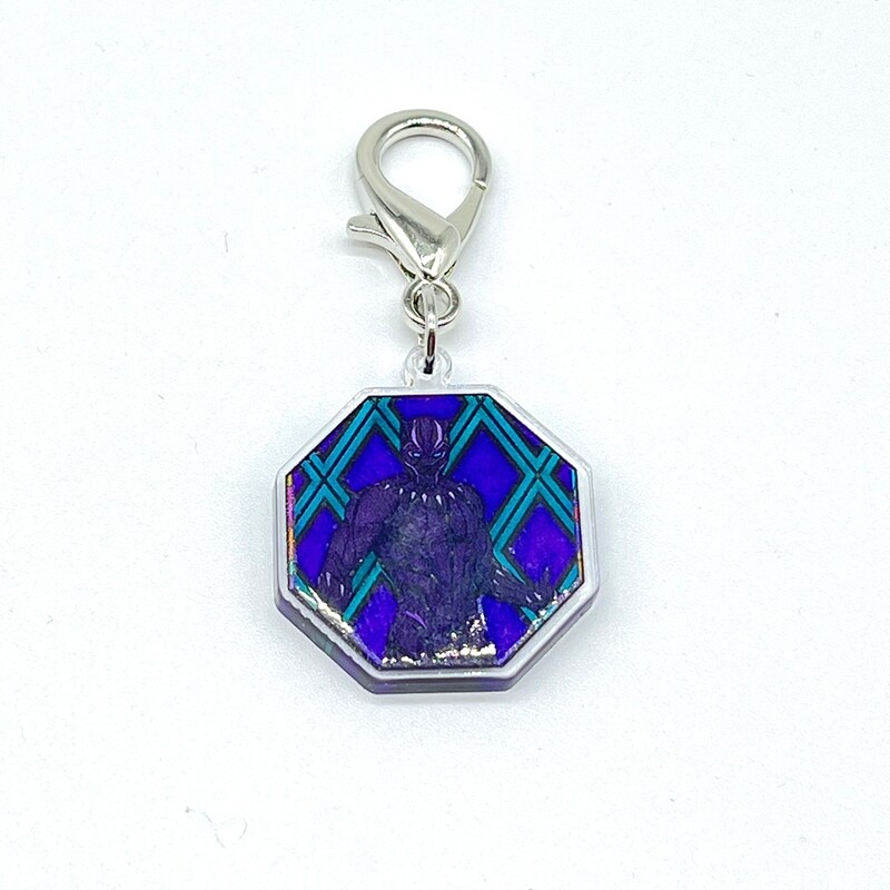 Acrylic Lanyard Charm - Tchalla Stained Glass