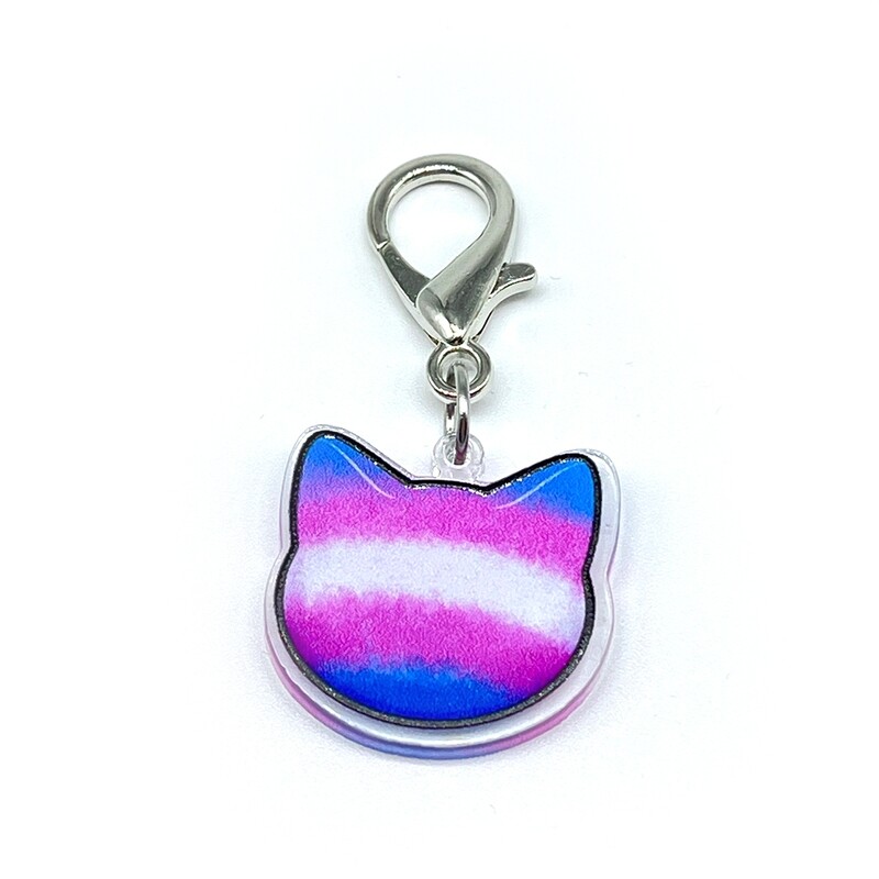 Acrylic Lanyard Charm - Trans Pride
