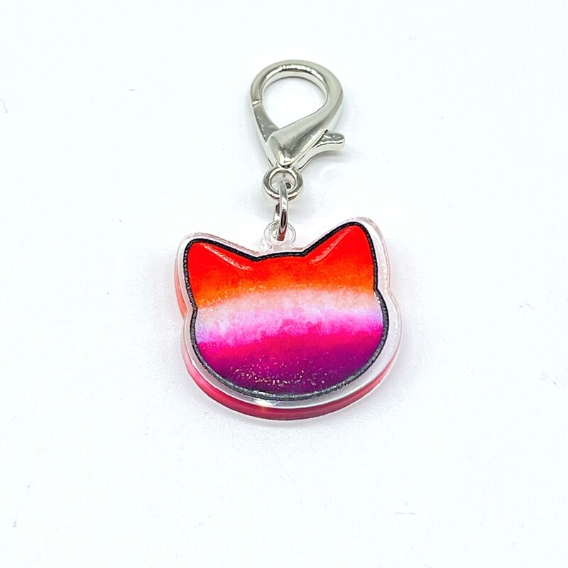 Acrylic Lanyard Charm - Lesbian Pride