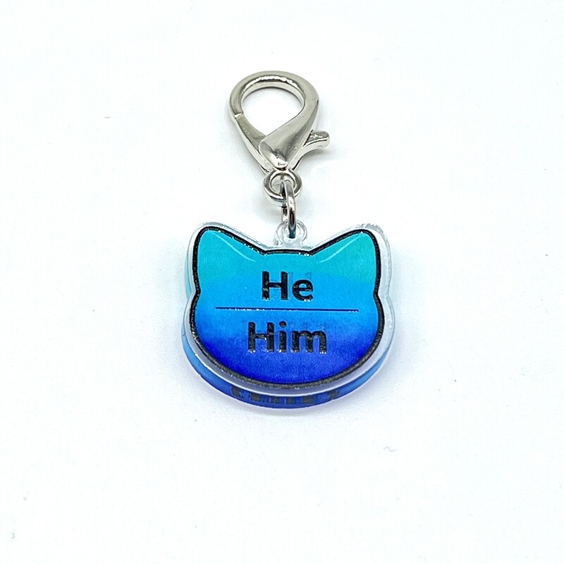 Acrylic Lanyard Charm - He/Him Pronoun