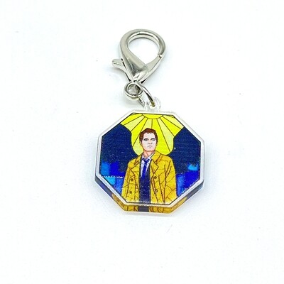 Acrylic Lanyard Charm - Castiel Stained Glass