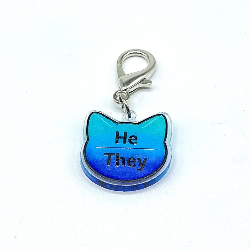 Acrylic Lanyard Charm - He/They Pronoun