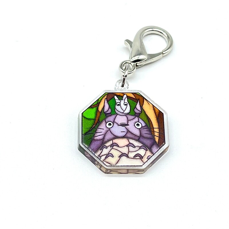 Acrylic Lanyard Charm - Neighbor Friend Stained Glass