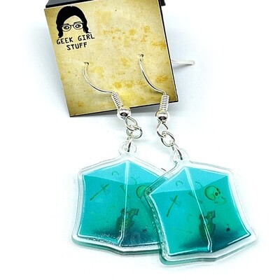Jelly the Gelatinous Cube acrylic charm earrings