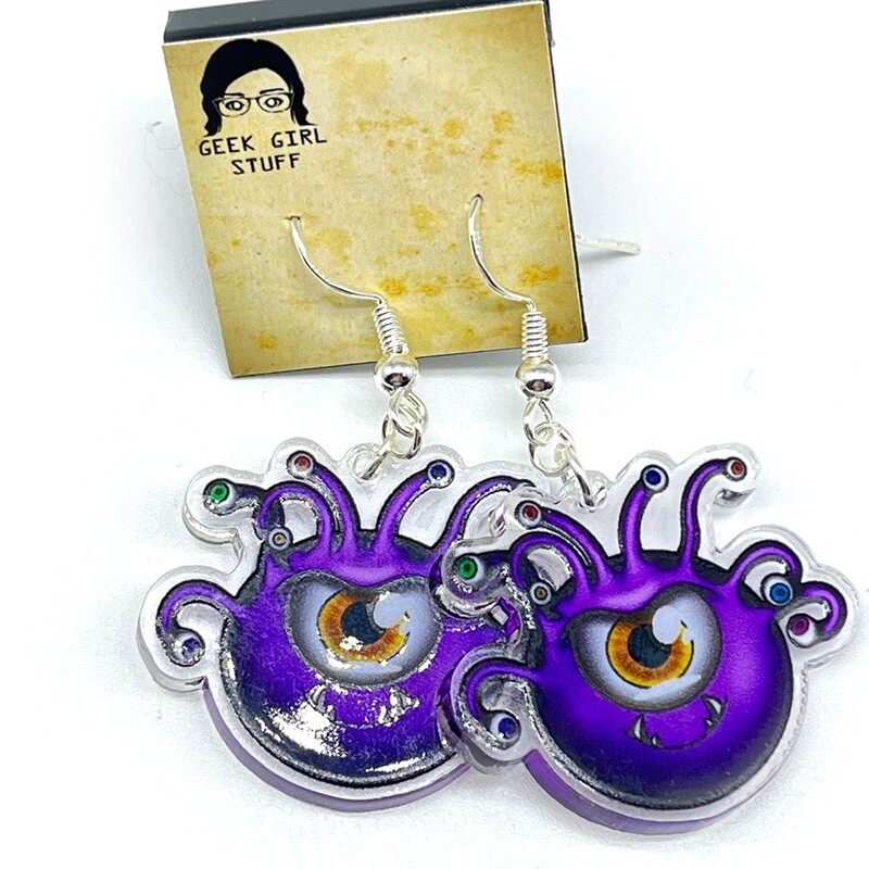 Frank the Beholder acrylic charm earrings
