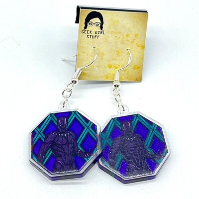 Tchalla Stained Glass acrylic charm earrings