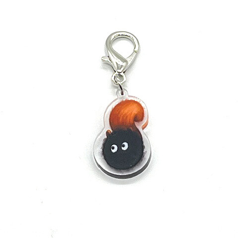 Acrylic Lanyard Charm - Squirrel Soot