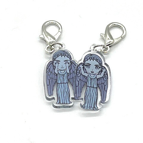 Acrylic Lanyard Charm - Double-sided Weeping Angel