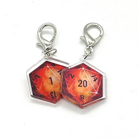 Acrylic Lanyard Charm - Double-sided D20