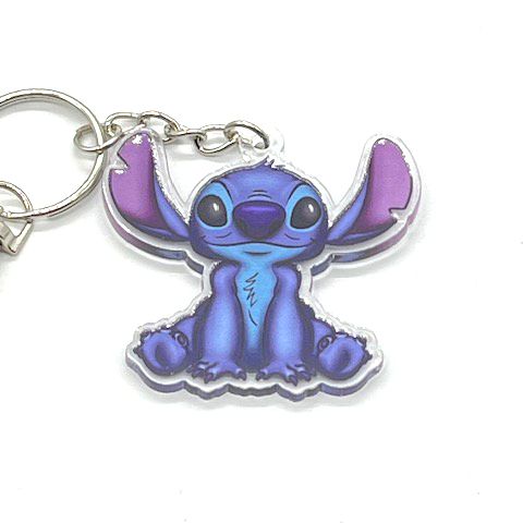 Alien Friend acrylic charm keychain, zipper clip