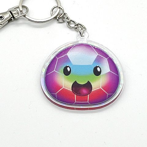 Mosaic Slime acrylic charm keychain, zipper clip