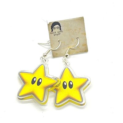 Star acrylic charm earrings