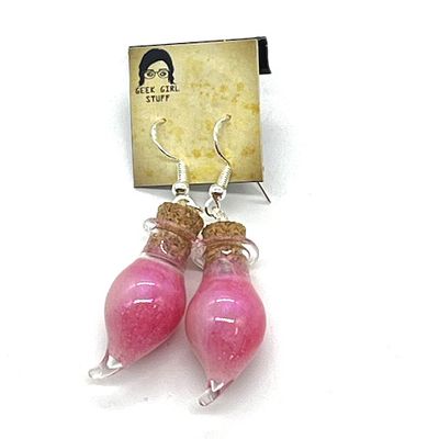 Potion Earrings - Pink, pepper bottle