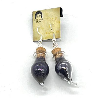 Potion Earrings - Black, pepper bottle