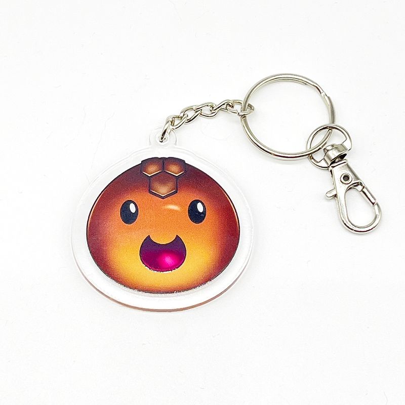Honey Slime acrylic charm keychain, zipper clip