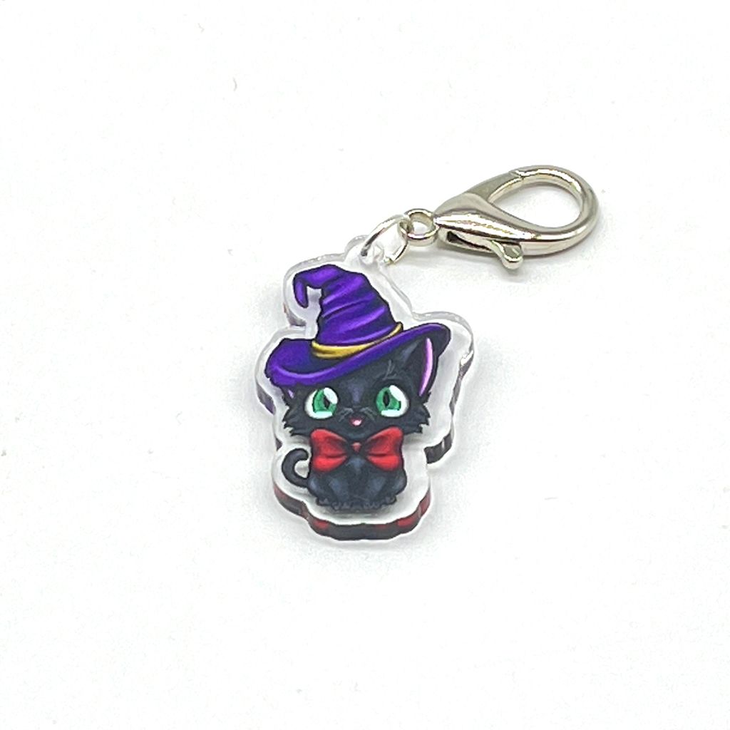 Acrylic Lanyard Charm - Witchy Cat