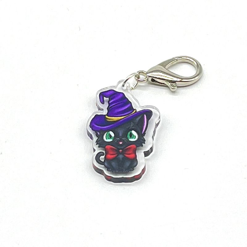 Acrylic Lanyard Charm - Witchy Cat