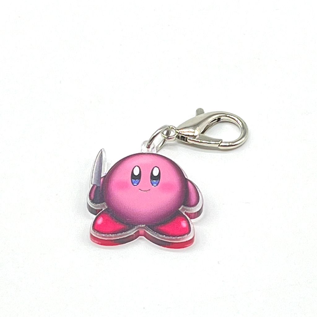 Acrylic Lanyard Charm - Pink Blob
