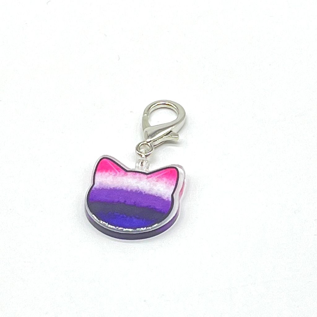 Acrylic Lanyard Charm - Gender Fluid Pride